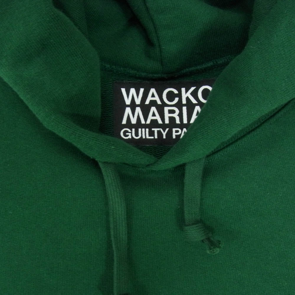 WACKO MARIA ワコマリア フロント ロゴ刺繍 プルオーバーパーカーフーディー グリーン系 L【中古】