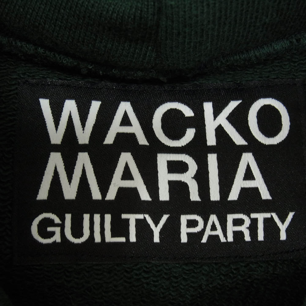 WACKO MARIA ワコマリア フロント ロゴ刺繍 プルオーバーパーカーフーディー グリーン系 L【中古】