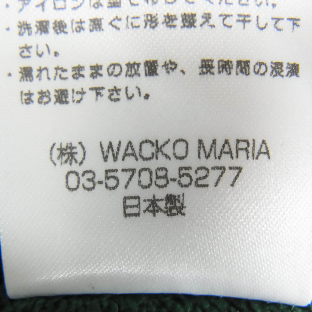 WACKO MARIA ワコマリア フロント ロゴ刺繍 プルオーバーパーカーフーディー グリーン系 L【中古】