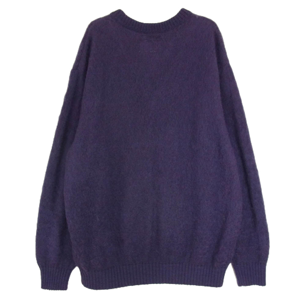 WACKO MARIA ワコマリア MOHAIR KNIT SWEATER モヘア混 クルーネック ニットセーター パープル系 L【中古】