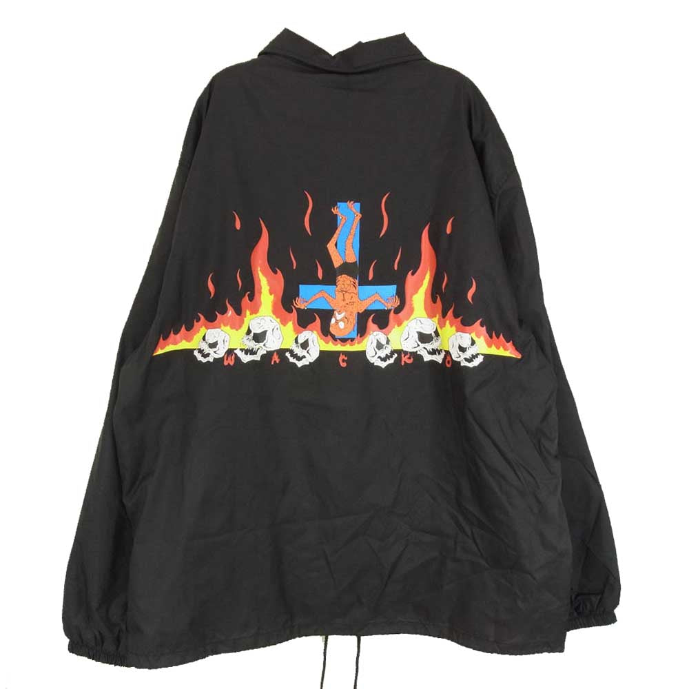 WACKO MARIA ワコマリア 24SS NECKFACE-WM-BL19 NECKFACE COACH JACKET バックプリント ナイロン コーチジャケット ブラック系 XL【美品】【中古】