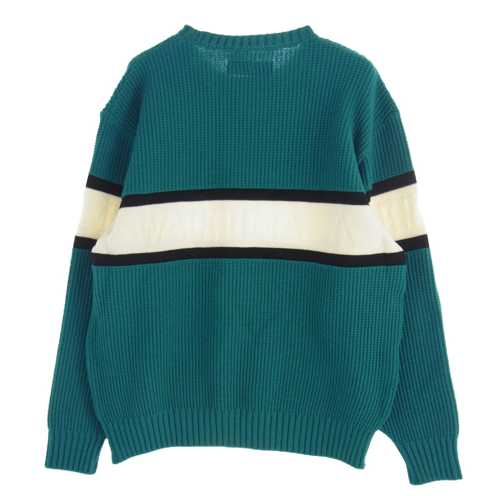WACKO MARIA ワコマリア 24AW 24RW-WMK-KN05 LOGO JACQUARD KNIT SWEATER ロゴ ジャガード セーター グリーン系 XL【新古品】【未使用】【中古】
