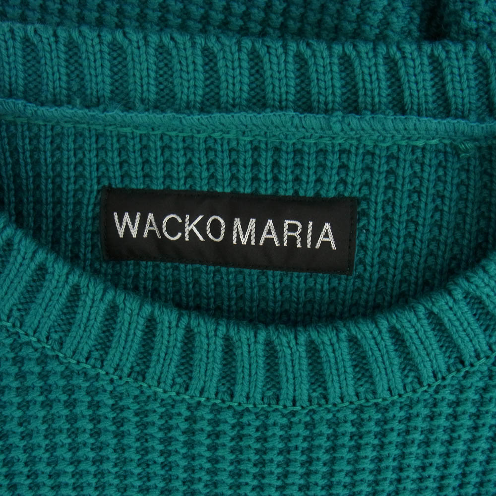 WACKO MARIA ワコマリア 24AW 24RW-WMK-KN05 LOGO JACQUARD KNIT SWEATER ロゴ ジャガード セーター グリーン系 XL【新古品】【未使用】【中古】