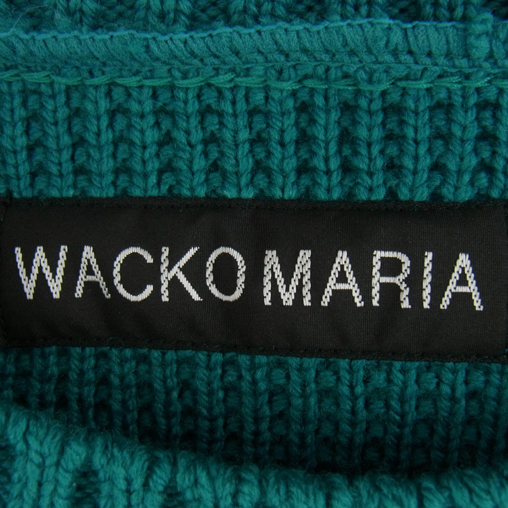WACKO MARIA ワコマリア 24AW 24RW-WMK-KN05 LOGO JACQUARD KNIT SWEATER ロゴ ジャガード セーター グリーン系 XL【新古品】【未使用】【中古】