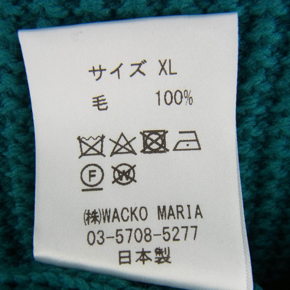 WACKO MARIA ワコマリア 24AW 24RW-WMK-KN05 LOGO JACQUARD KNIT SWEATER ロゴ ジャガード セーター グリーン系 XL【新古品】【未使用】【中古】