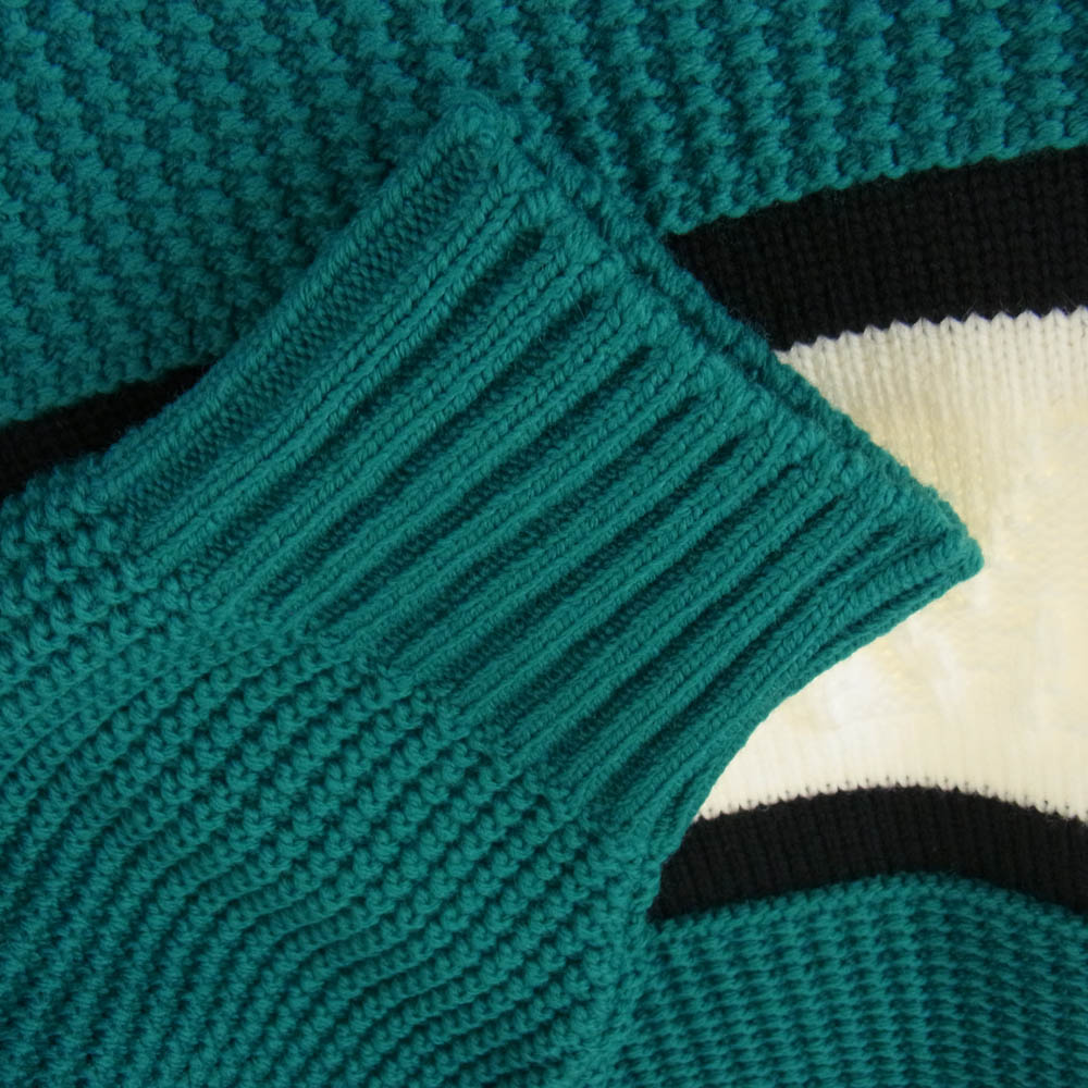 WACKO MARIA ワコマリア 24AW 24RW-WMK-KN05 LOGO JACQUARD KNIT SWEATER ロゴ ジャガード セーター グリーン系 XL【新古品】【未使用】【中古】