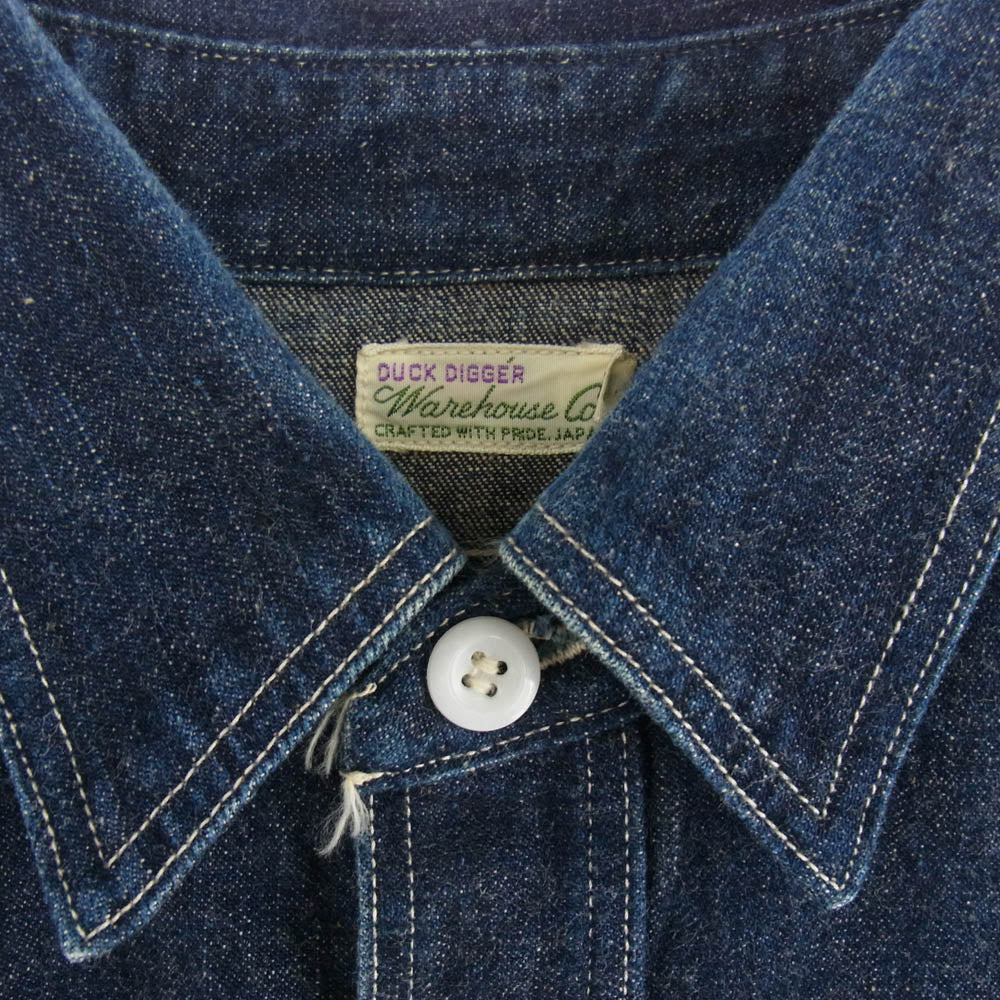 WAREHOUSE ウエアハウス DUCK DIGGER ダックディガー デニムシャツ 長袖 インディゴブルー系 36【中古】