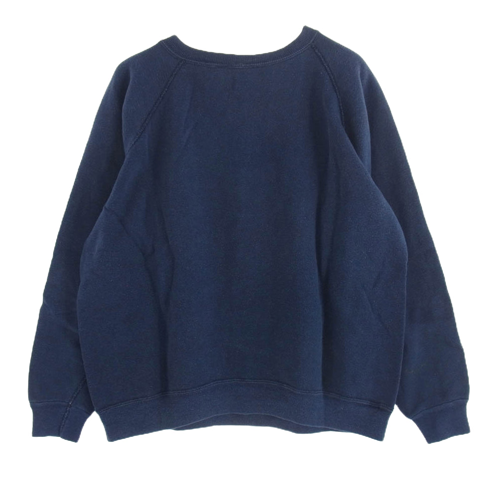Champion チャンピオン 70's～80's USA製 バータグ後期 プリント スウェット ネイビー系 L【中古】