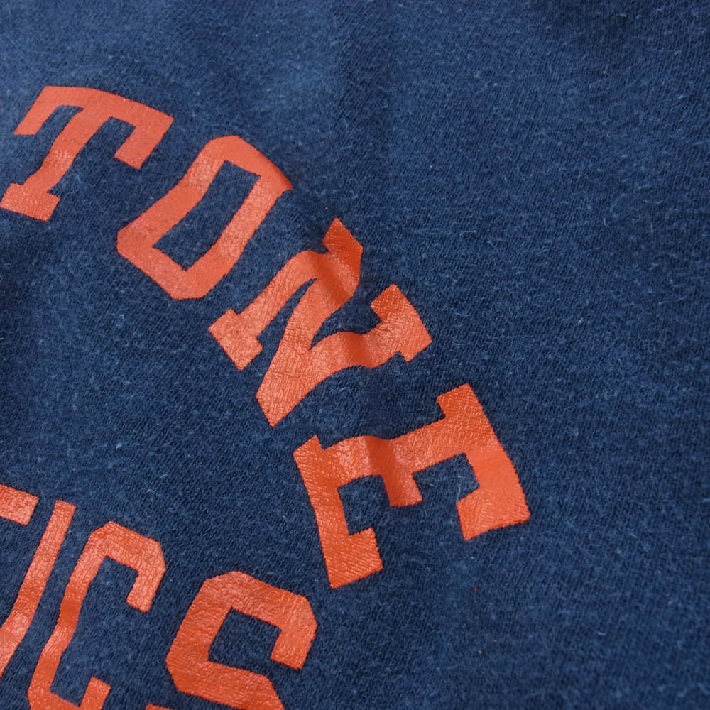 Champion チャンピオン 70's～80's USA製 バータグ後期 プリント スウェット ネイビー系 L【中古】
