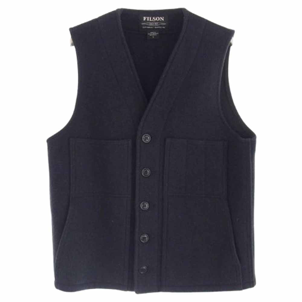 FILSON フィルソン USA製 ウール マッキーノベスト ダークネイビー系 S【中古】