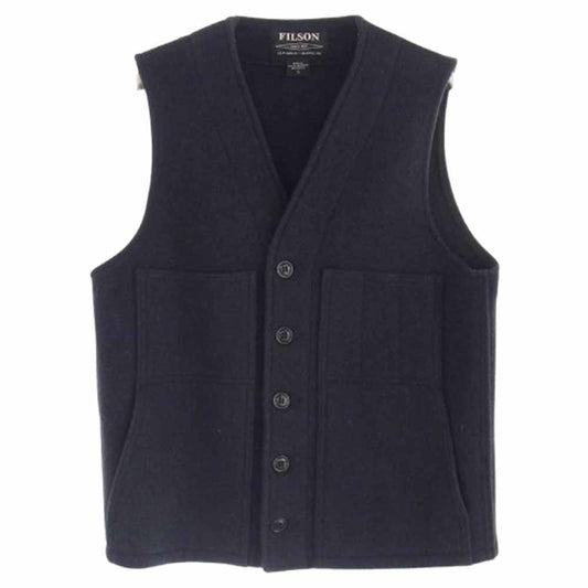 FILSON フィルソン USA製 ウール マッキーノベスト ダークネイビー系 S【中古】
