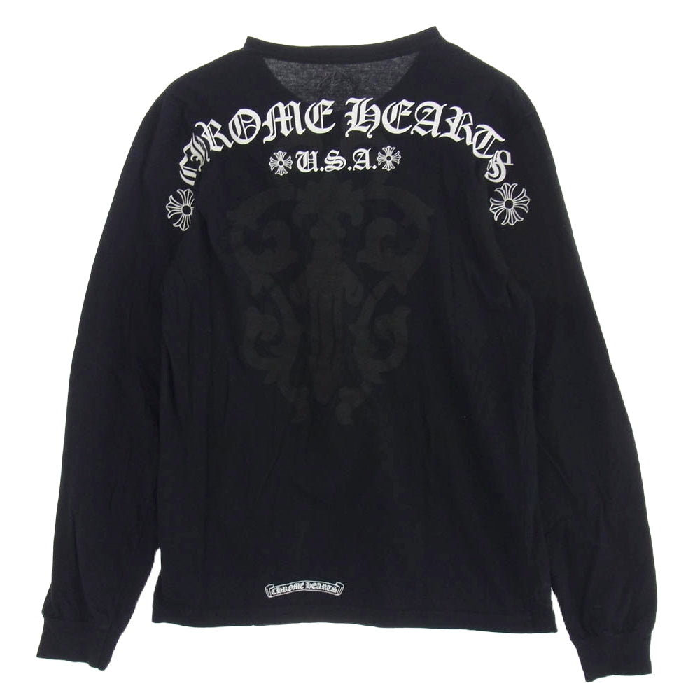 CHROME HEARTS クロムハーツ（原本無） Vine Dagger Print L/S Tee ヴァインダガー ポケット ロングスリーブ Tシャツ ブラック系 M【中古】