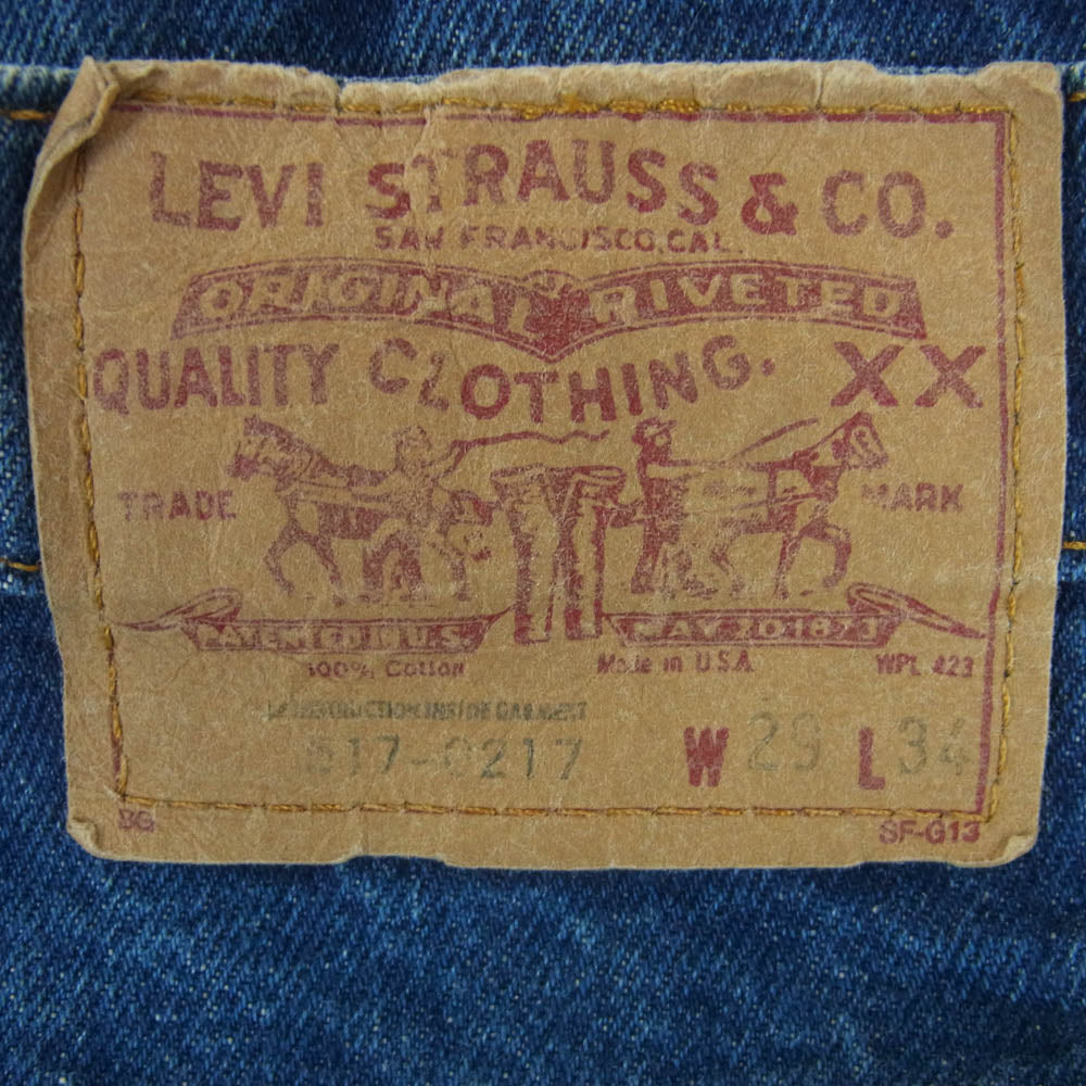 Levi's リーバイス 517-0217 ブーツカット デニム パンツ インディゴ 裾上げ済み インディゴブルー系 W29 L34【中古】