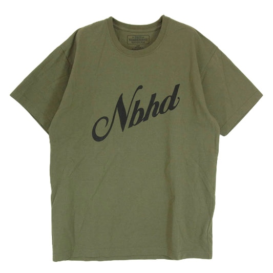 NEIGHBORHOOD ネイバーフッド SCRIPT/C-TEE.SS ロゴ プリント Tシャツ カーキ系 L【中古】