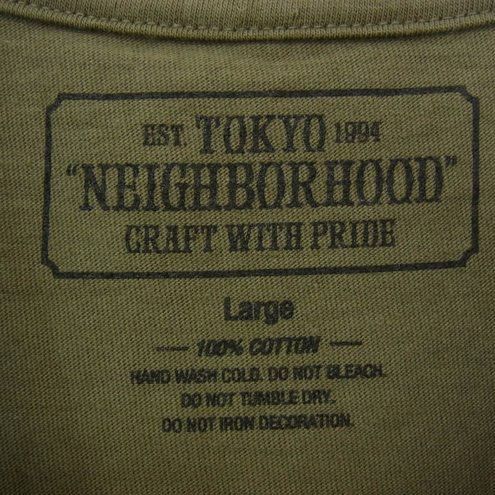 NEIGHBORHOOD ネイバーフッド SCRIPT/C-TEE.SS ロゴ プリント Tシャツ カーキ系 L【中古】