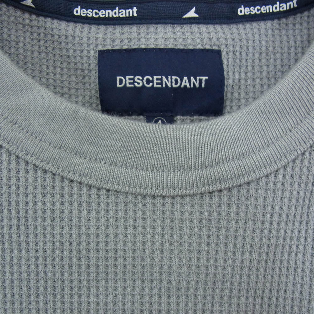 DESCENDANT ディセンダント 23AW 232ATDS-CSM12 GAUFRE WAFFLE LS サーマル 長袖 Tシャツ グレー系 4【新古品】【未使用】【中古】