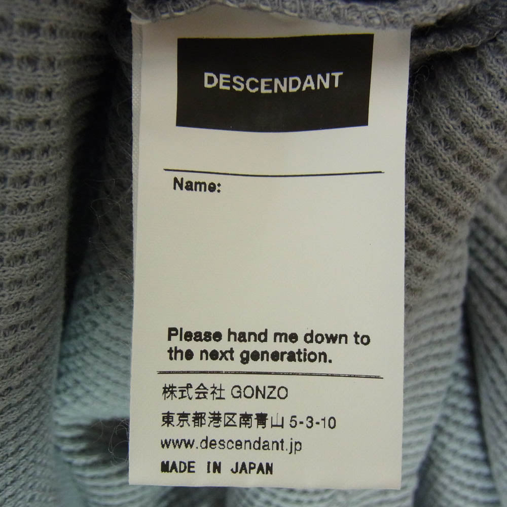 DESCENDANT ディセンダント 23AW 232ATDS-CSM12 GAUFRE WAFFLE LS サーマル 長袖 Tシャツ グレー系 4【新古品】【未使用】【中古】