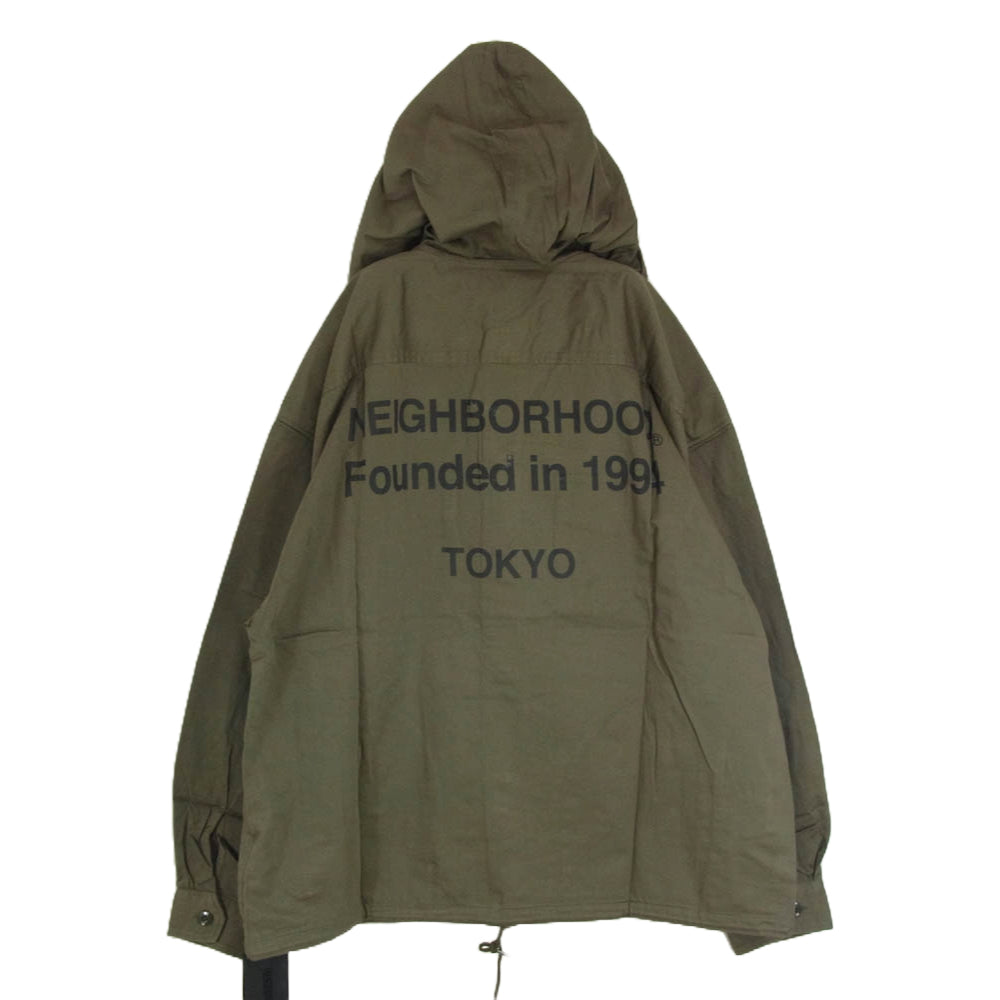 NEIGHBORHOOD ネイバーフッド 21AW 212AQNH-SHM01 21AW HOODED/C-SHIRT.LS フード付き シャツ ジャケット カーキ系 L【新古品】【未使用】【中古】