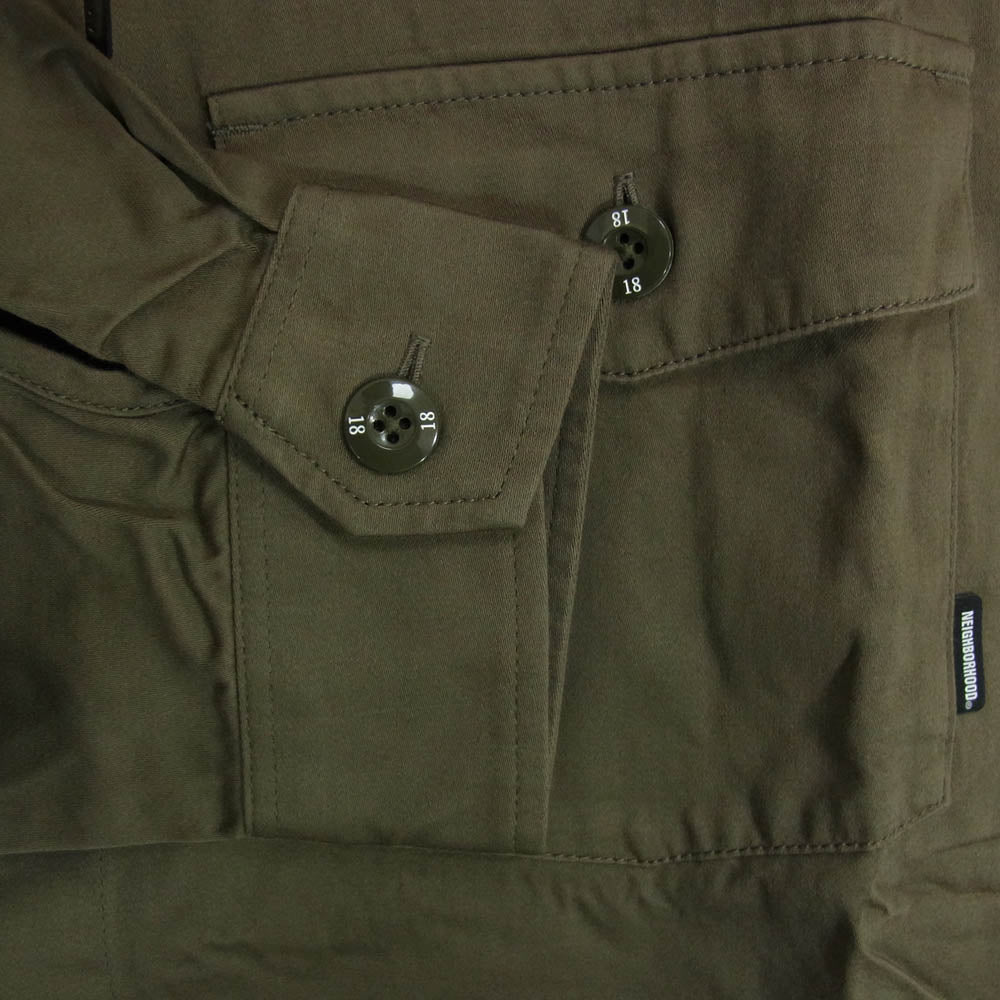 NEIGHBORHOOD ネイバーフッド 21AW 212AQNH-SHM01 21AW HOODED/C-SHIRT.LS フード付き シャツ ジャケット カーキ系 L【新古品】【未使用】【中古】