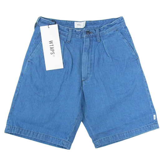 WTAPS ダブルタップス 211WVDT-PTM06 SHORTS COTTON DENIM タック コットン デニム ショーツ インディゴブルー系 X01【新古品】【未使用】【中古】