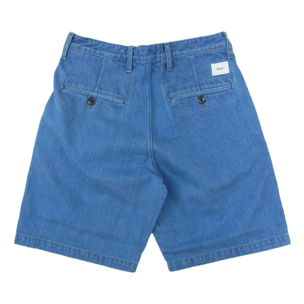 WTAPS ダブルタップス 211WVDT-PTM06 SHORTS COTTON DENIM タック コットン デニム ショーツ インディゴブルー系 X01【新古品】【未使用】【中古】
