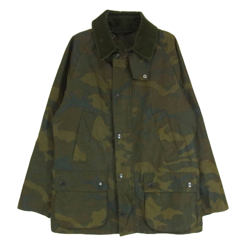 Barbour バブアー 1801172 BEDALE SL CAMO ビデイル カモ 迷彩 コーデュロイ襟 ジャケット カーキ系 36【中古】