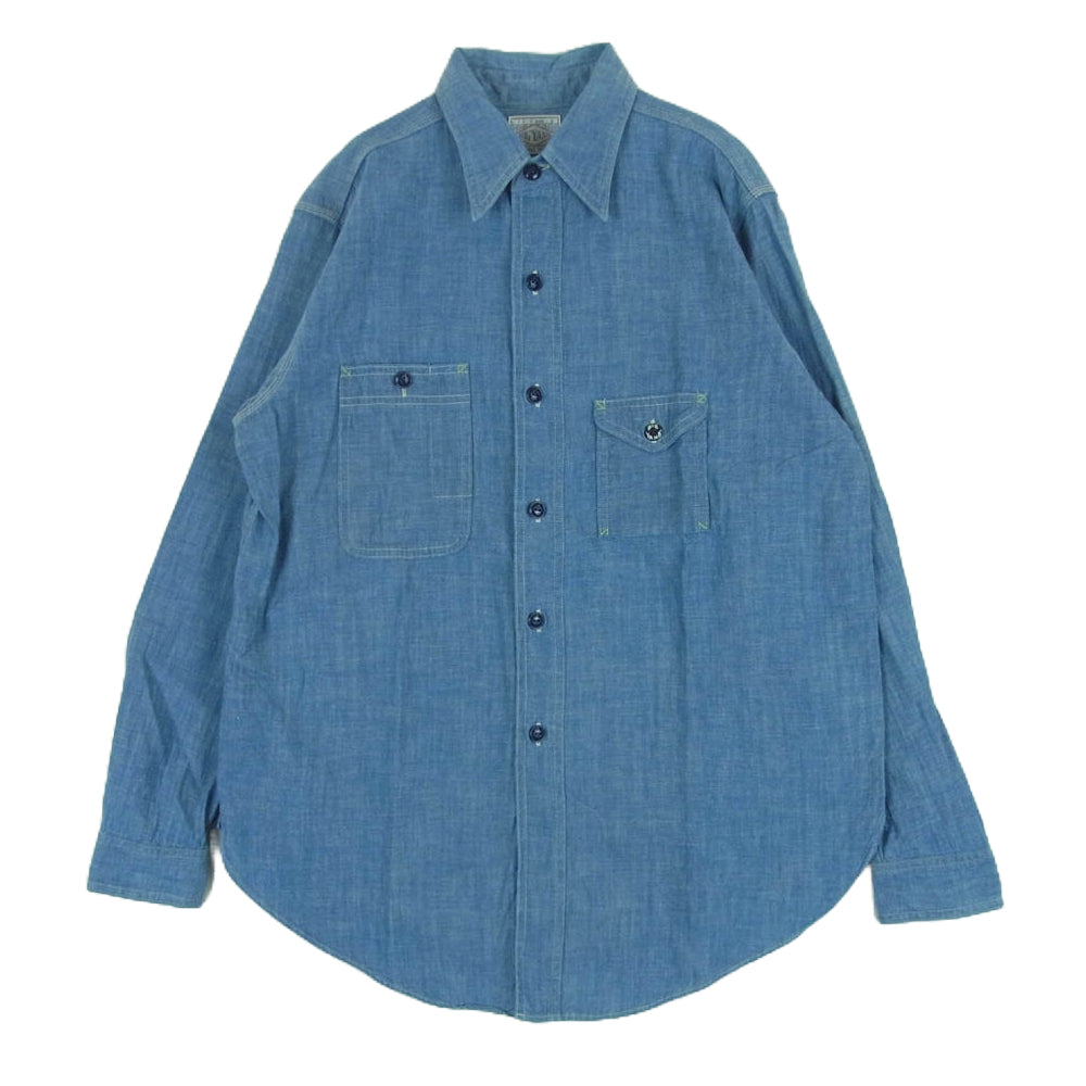 ANATOMICA アナトミカ 19SS 530-541-18 BIG YANK WORK SHIRT ビッグヤンク 長袖 ワーク 1935 シャンブレー シャツ インディゴブルー系 15【中古】
