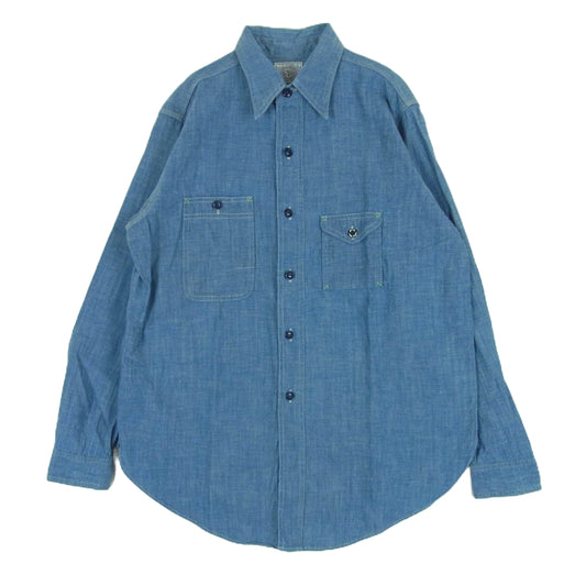 ANATOMICA アナトミカ 19SS 530-541-18 BIG YANK WORK SHIRT ビッグヤンク 長袖 ワーク 1935 シャンブレー シャツ インディゴブルー系 15【中古】