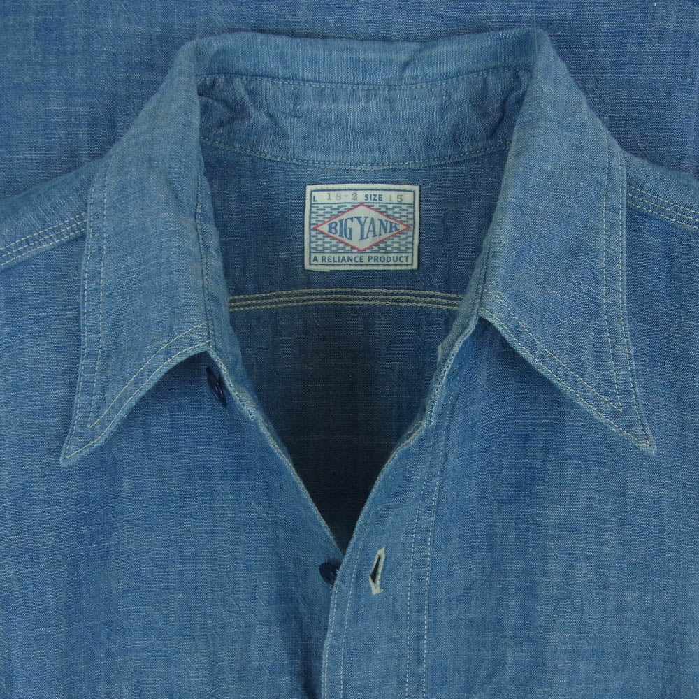 ANATOMICA アナトミカ 19SS 530-541-18 BIG YANK WORK SHIRT ビッグヤンク 長袖 ワーク 1935 シャンブレー シャツ インディゴブルー系 15【中古】