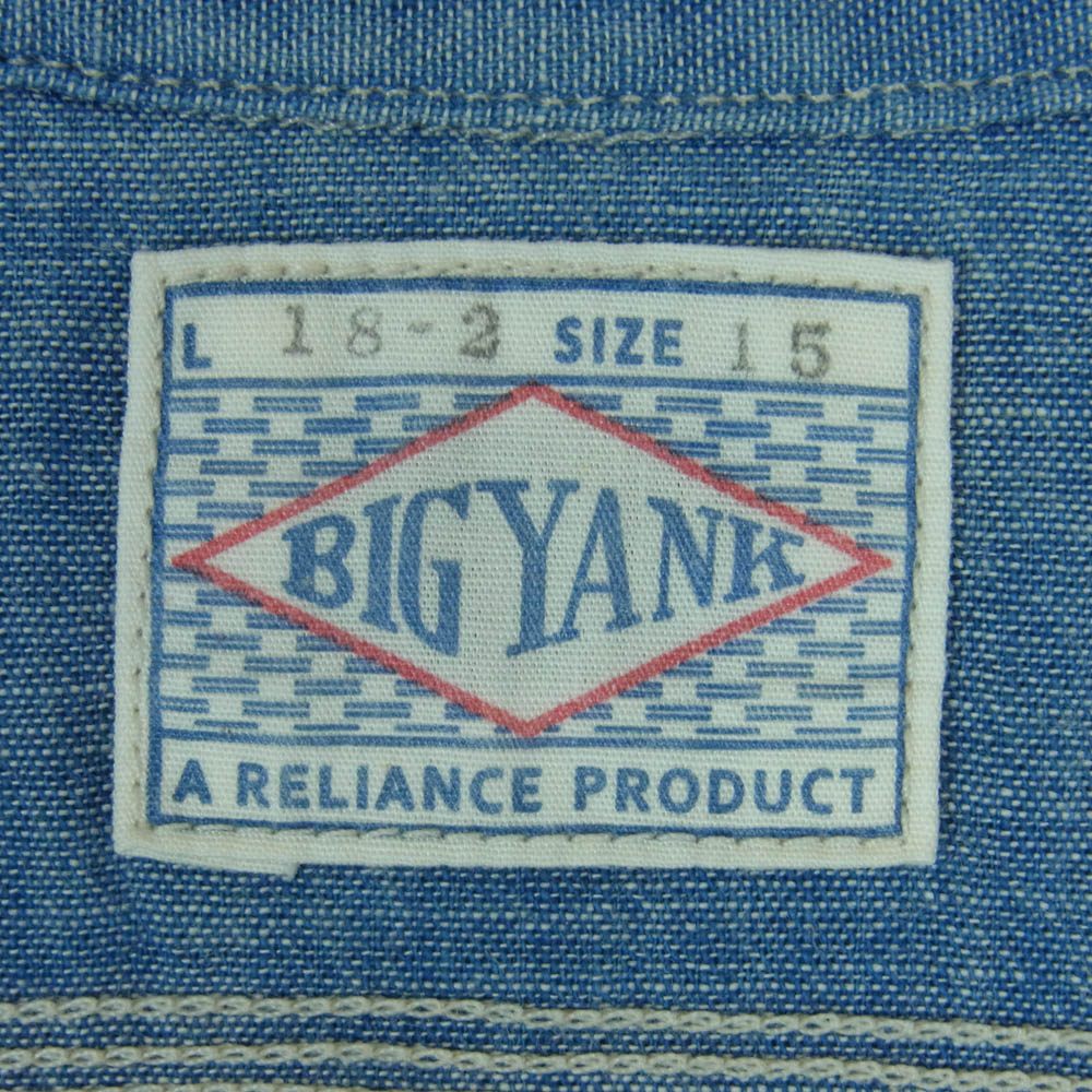 ANATOMICA アナトミカ 19SS 530-541-18 BIG YANK WORK SHIRT ビッグヤンク 長袖 ワーク 1935 シャンブレー シャツ インディゴブルー系 15【中古】