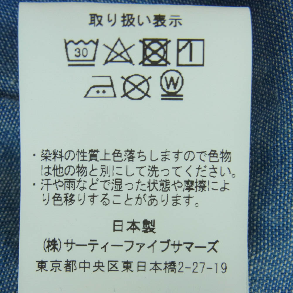 ANATOMICA アナトミカ 19SS 530-541-18 BIG YANK WORK SHIRT ビッグヤンク 長袖 ワーク 1935 シャンブレー シャツ インディゴブルー系 15【中古】