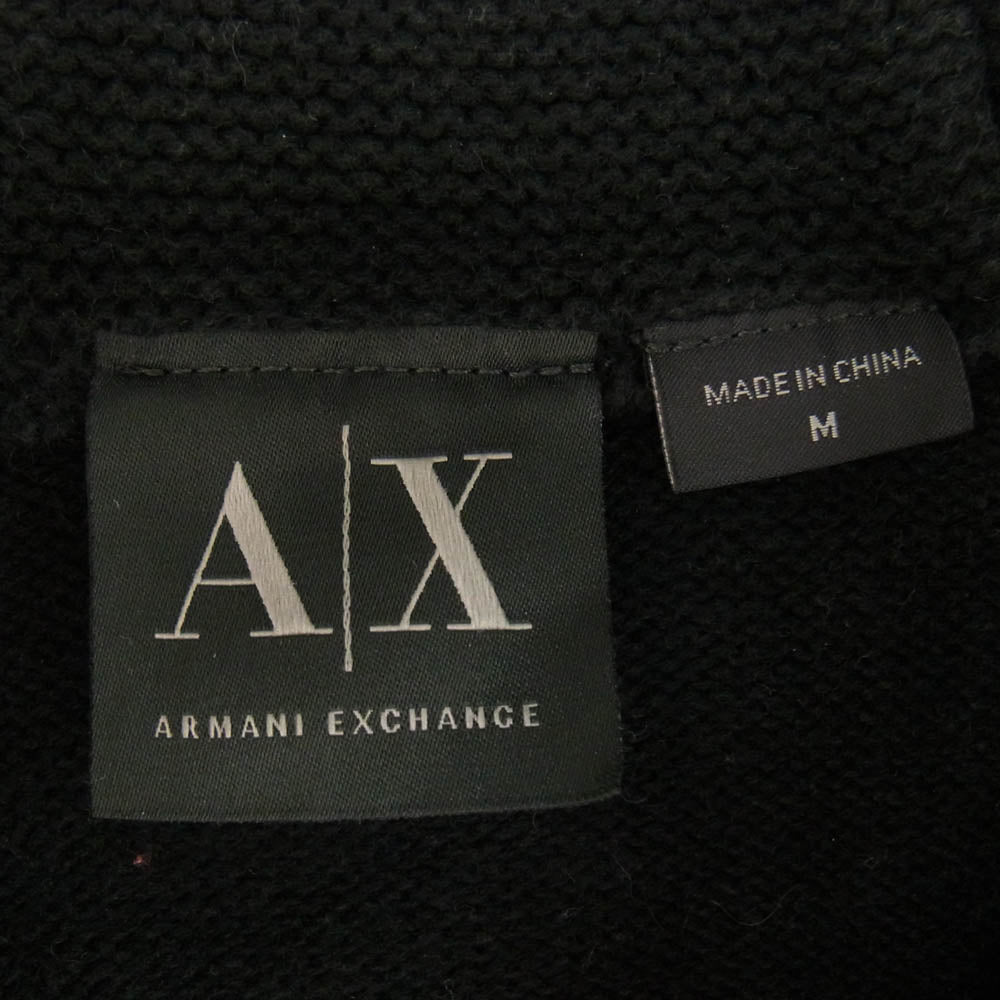 ARMANI EXCHANGE アルマーニエクスチェンジ ジップアップ ニット ジャケット ブラック系 M【中古】