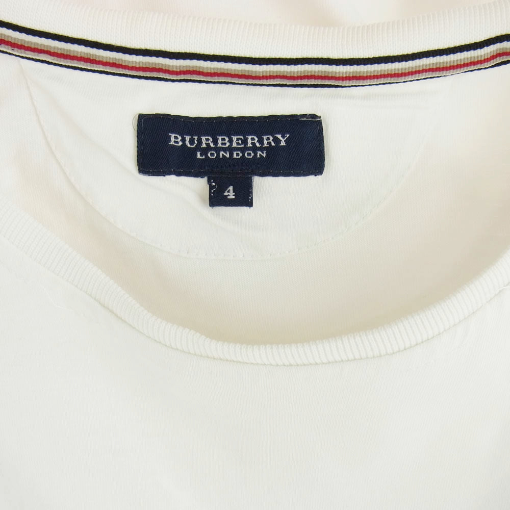 BURBERRY LONDON バーバリー ロンドン ロゴプリント 半袖 Tシャツ ホワイト系 4【中古】