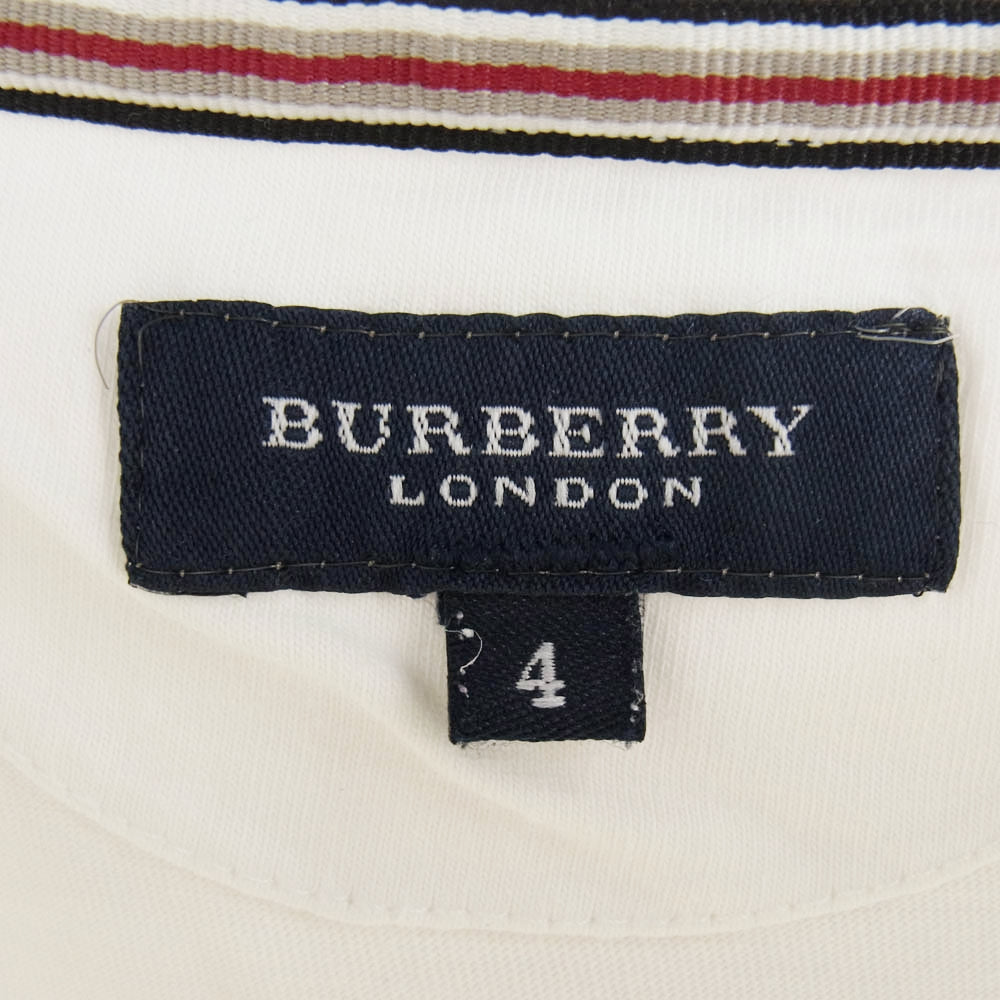 BURBERRY LONDON バーバリー ロンドン ロゴプリント 半袖 Tシャツ ホワイト系 4【中古】