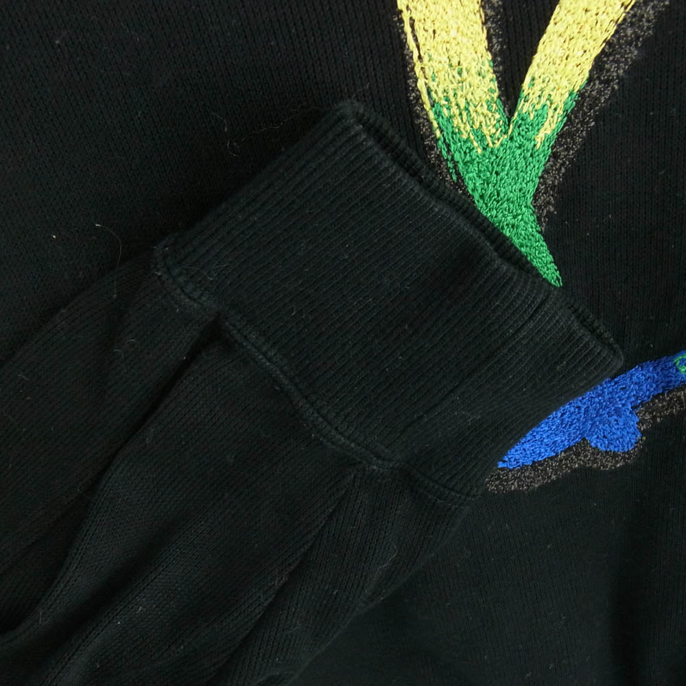 KENZO ケンゾー ロゴ刺繍 リブ ハイネック スウェット トレーナー ブラック系 3【中古】