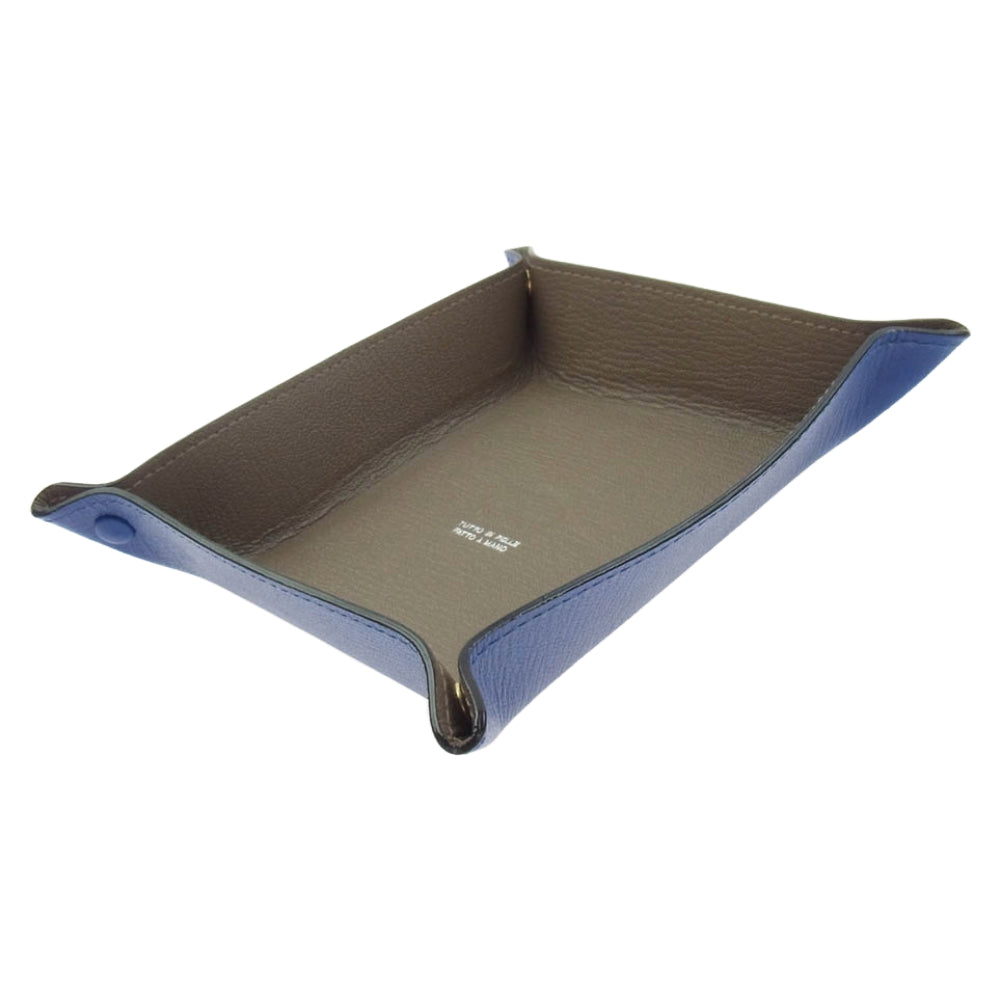 ラルコバレーノ LA901GT レザー トレイ ケース ブルー系【中古】