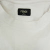 FENDI フェンディ ズッカ 胸ロゴ レースカットワーク 長袖 Tシャツ ホワイト系 XL【中古】