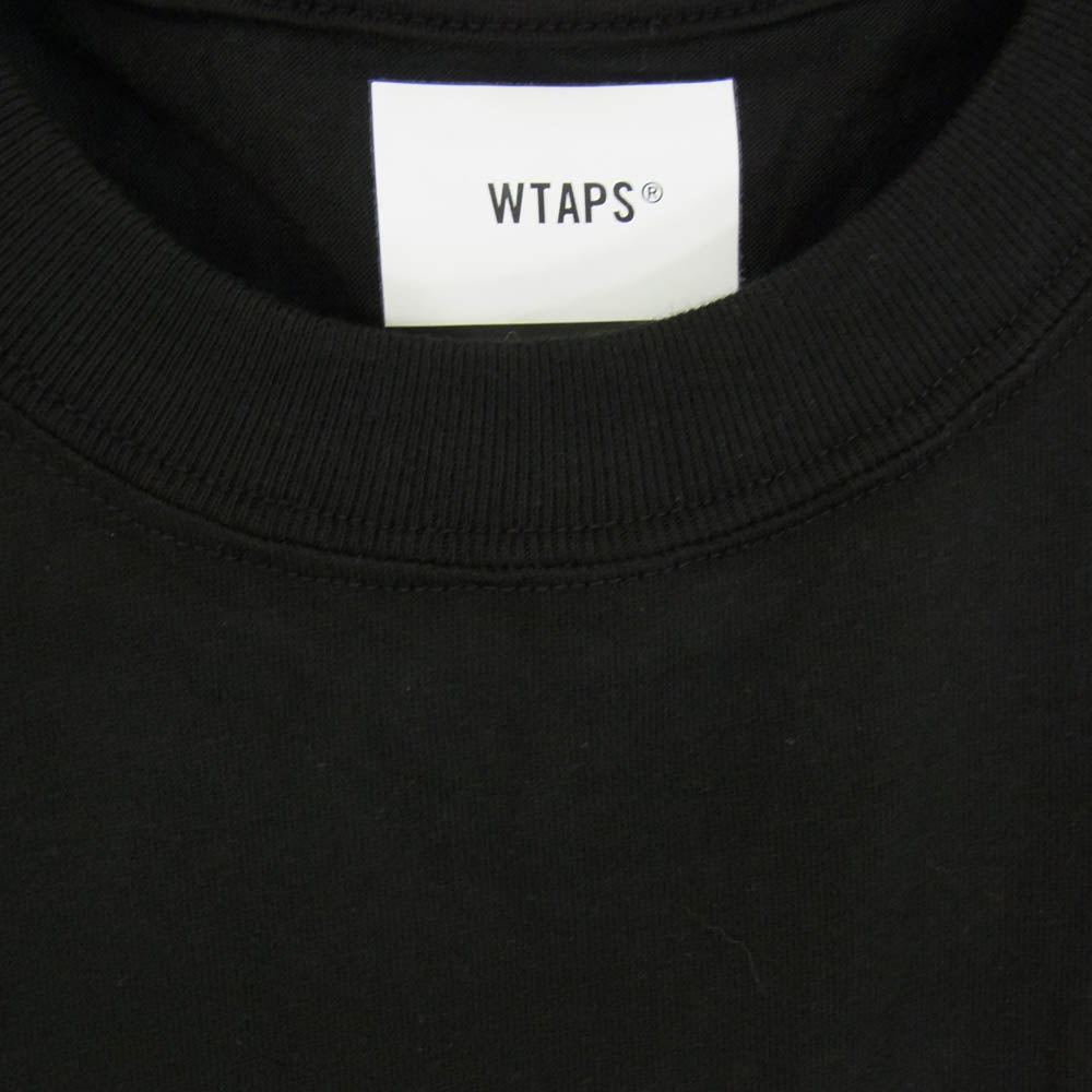 WTAPS ダブルタップス INGREDIENTS CIRCLE SS COTTON ロゴ プリント コットン ジャージ Tシャツ ブラック系 X04【美品】【中古】