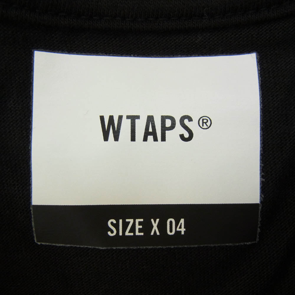 WTAPS ダブルタップス INGREDIENTS CIRCLE SS COTTON ロゴ プリント コットン ジャージ Tシャツ ブラック系 X04【美品】【中古】