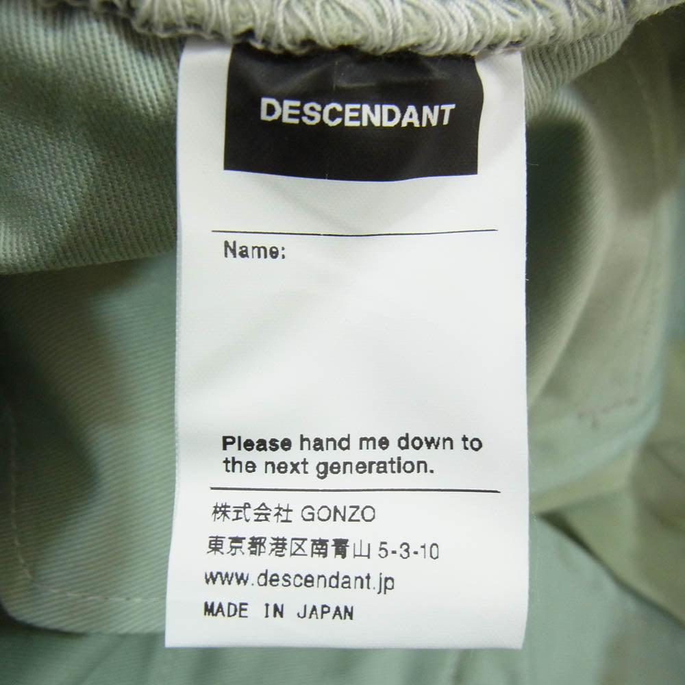 DESCENDANT ディセンダント 231WVDS-PTM04 CLASP TWILL TROUSERS トラウザー パンツ グリーン系 2【美品】【中古】
