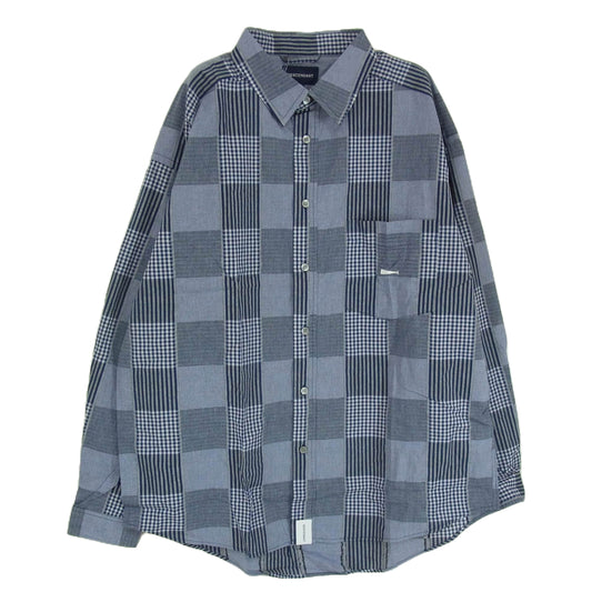 DESCENDANT ディセンダント 21SS 211WVDS-SHM07 DISTRIBUTION LS SHIRT FULL チェック柄 長袖 シャツ ネイビー系 2【中古】