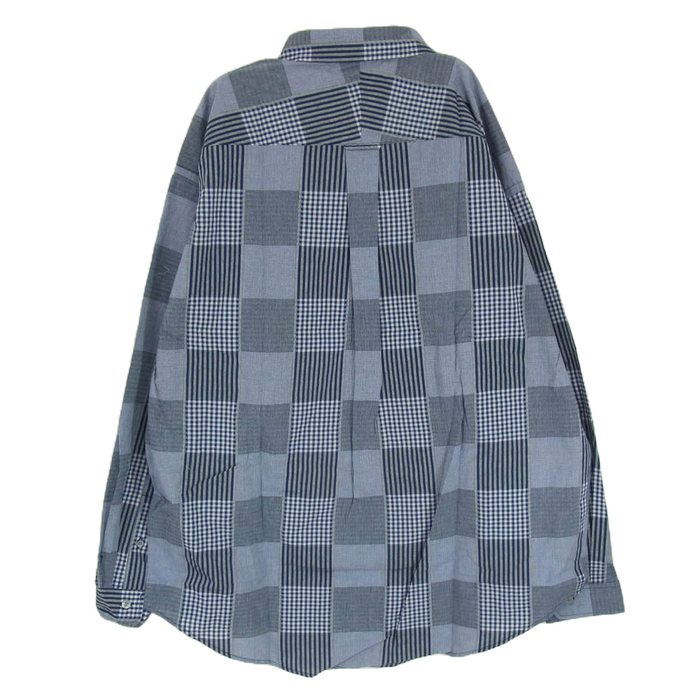 DESCENDANT ディセンダント 21SS 211WVDS-SHM07 DISTRIBUTION LS SHIRT FULL チェック柄 長袖 シャツ ネイビー系 2【中古】