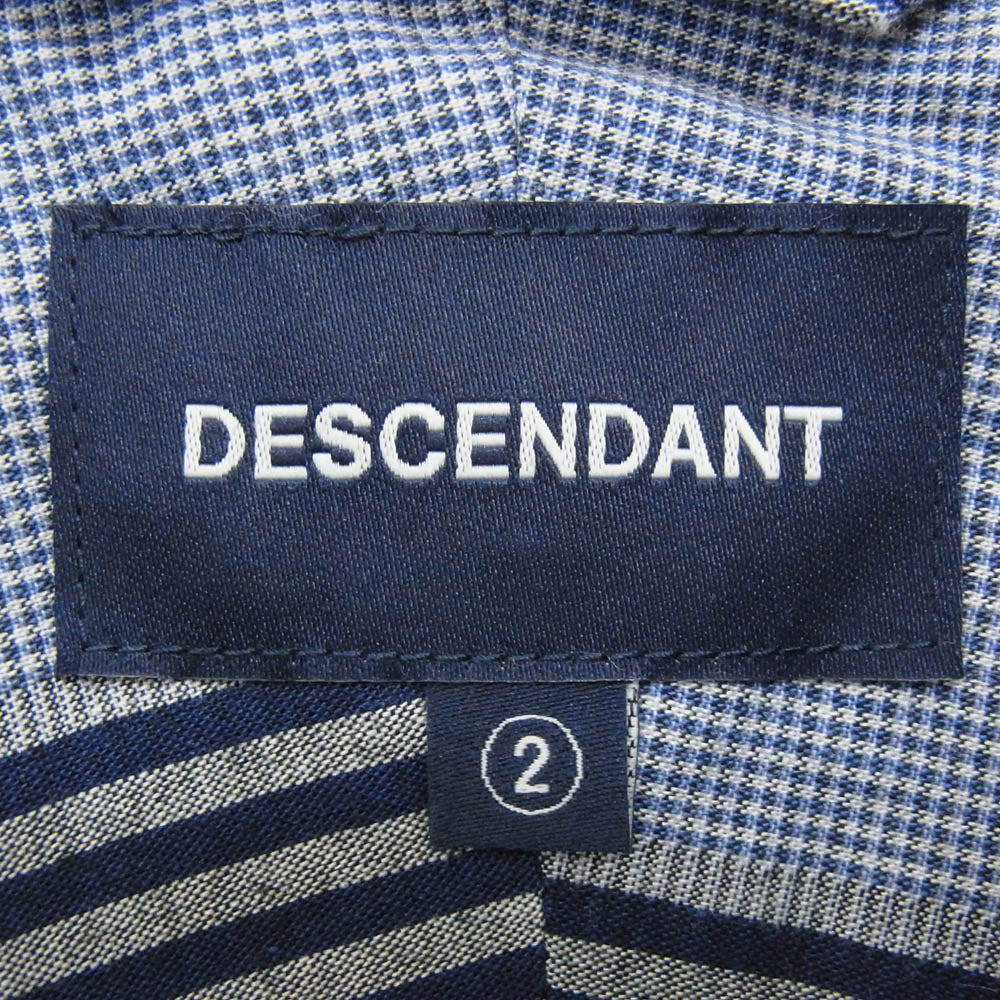 DESCENDANT ディセンダント 21SS 211WVDS-SHM07 DISTRIBUTION LS SHIRT FULL チェック柄 長袖 シャツ ネイビー系 2【中古】