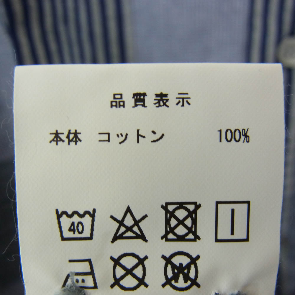 DESCENDANT ディセンダント 21SS 211WVDS-SHM07 DISTRIBUTION LS SHIRT FULL チェック柄 長袖 シャツ ネイビー系 2【中古】