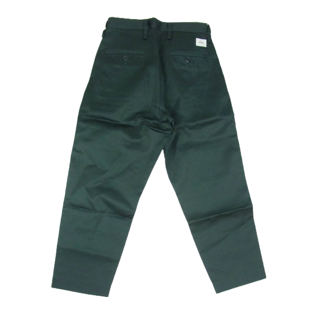 WTAPS ダブルタップス 21SS 211TQDT-PTM02 TUCK 02 TROUSERS COTTON TWILL コットンツイル 2タック ワークパンツ トラウザー グリーン系 X01【新古品】【未使用】【中古】