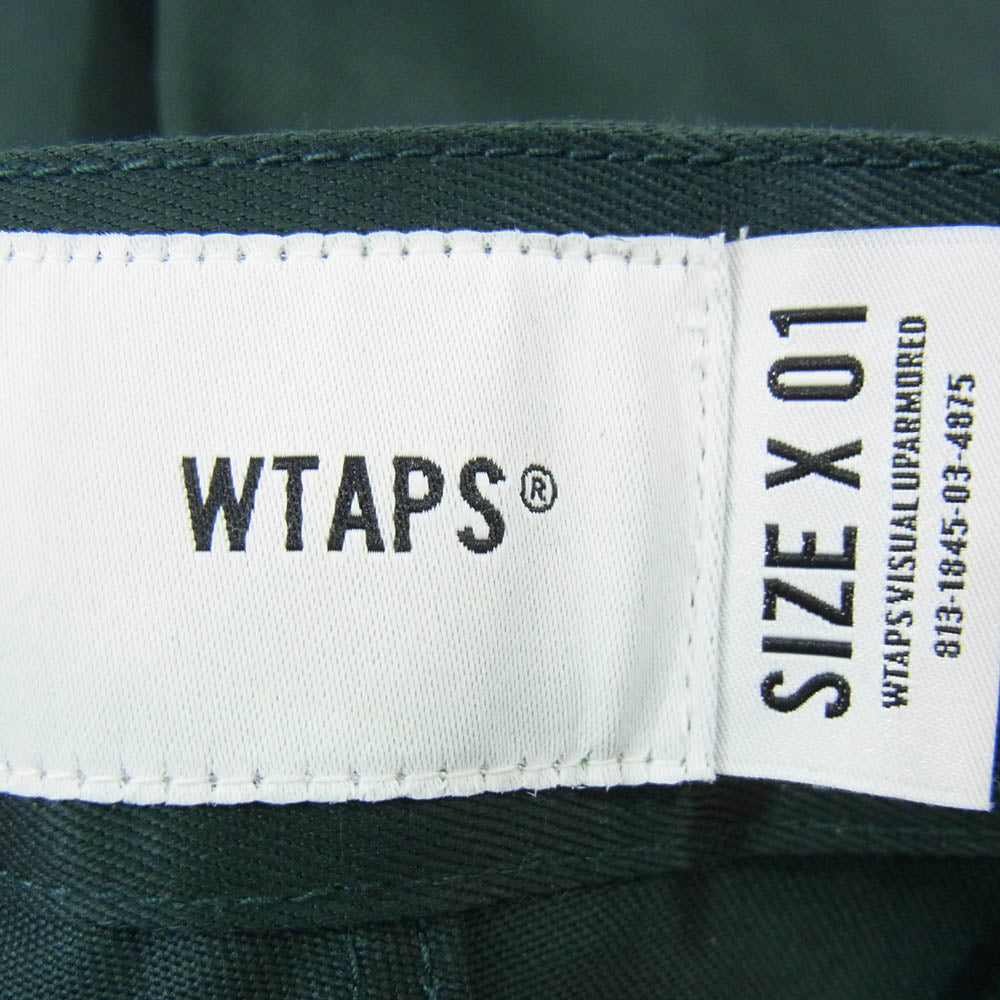 WTAPS ダブルタップス 21SS 211TQDT-PTM02 TUCK 02 TROUSERS COTTON TWILL コットンツイル 2タック ワークパンツ トラウザー グリーン系 X01【新古品】【未使用】【中古】