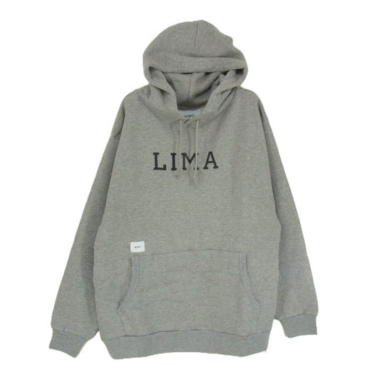 WTAPS ダブルタップス 21SS 211ATDT-CSM38 LIMA EX42 COLLECTION ACADEMY アカデミー カレッジロゴ プルオーバー パーカー フーディ グレー系 X03【中古】
