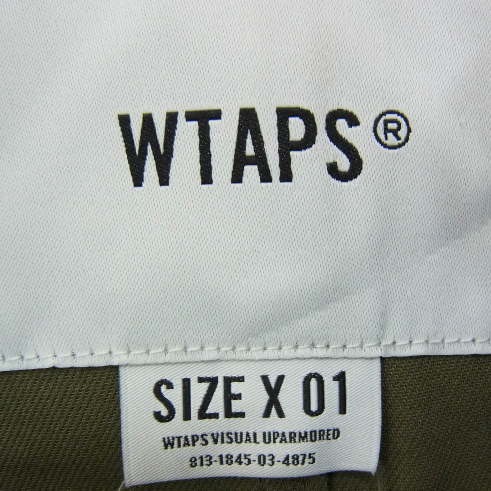WTAPS ダブルタップス 20AW 202GWDT-SHM02 FALCONER LS COTTON TWILL コットンツイル フード付き ロングシャツ コート カーキ系 X01【美品】【中古】