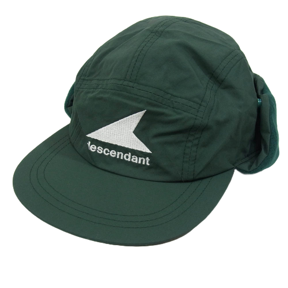 DESCENDANT ディセンダント 23AW 232EMDS-HT05 CETUS TRAPPER 5PANEL シータス トラッパー ナイロン キャップ グリーン系 F【新古品】【未使用】【中古】