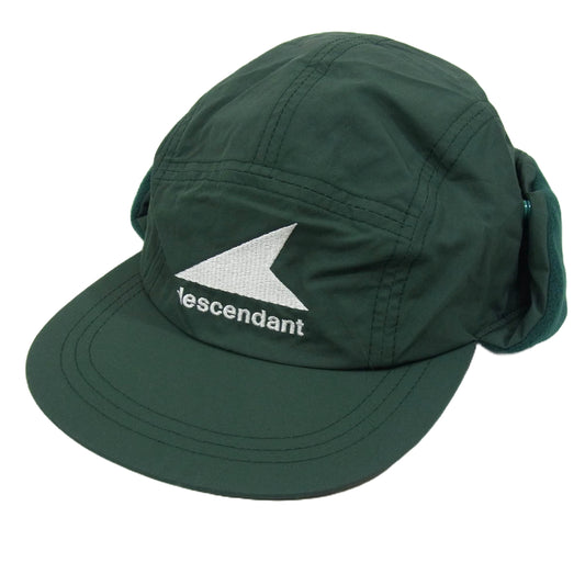 DESCENDANT ディセンダント 23AW 232EMDS-HT05 CETUS TRAPPER 5PANEL シータス トラッパー ナイロン キャップ グリーン系 F【新古品】【未使用】【中古】